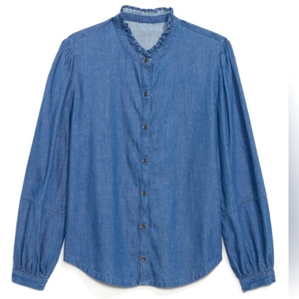 Old Navy XS Blue Chambray Long Sleeve Top